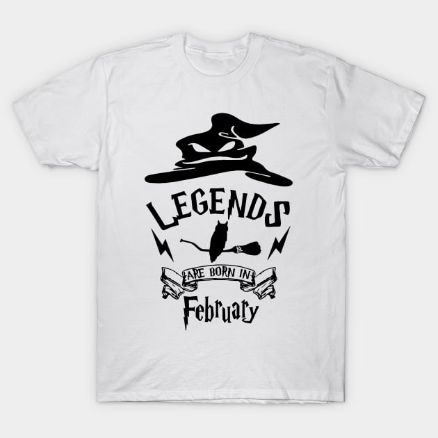 Legends Are Born In February T-Shirt by Nayo Draws